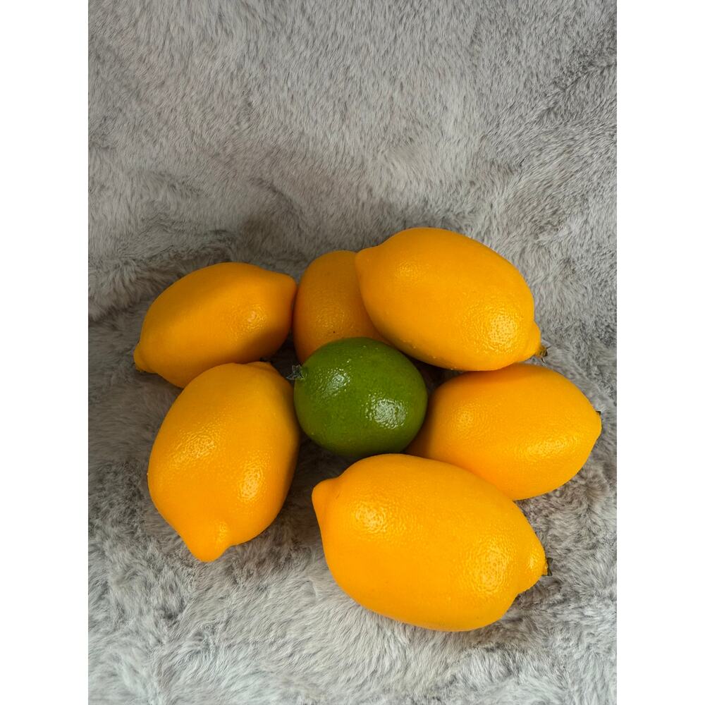Realistic Plastic Lemons & Lime Lot – Faux Fruit Kitchen Decor, Photo Props